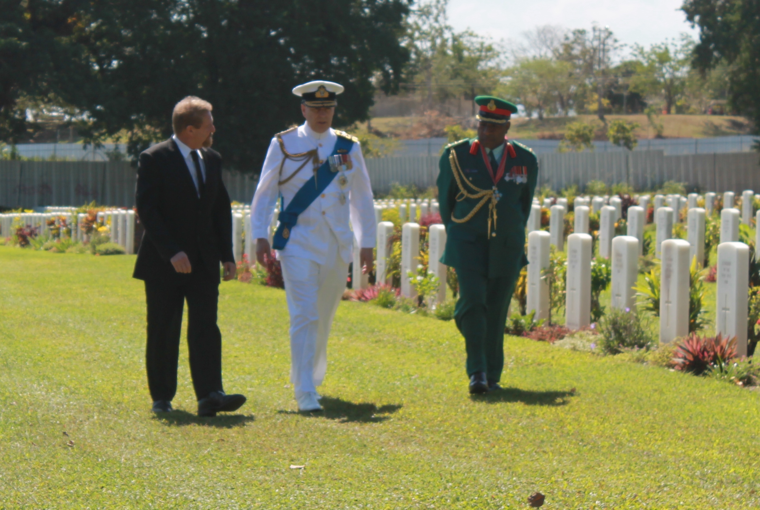 Duke of York Prince Andrew tours Bomana War Cemetery
