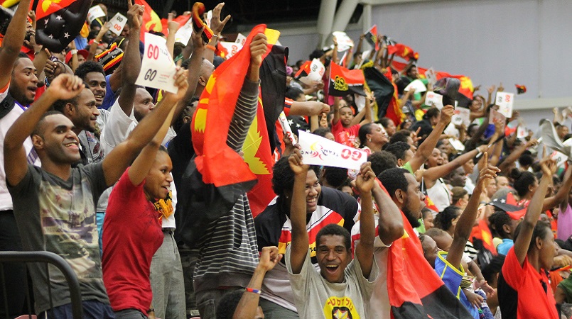 PNG supporters at Basketball match