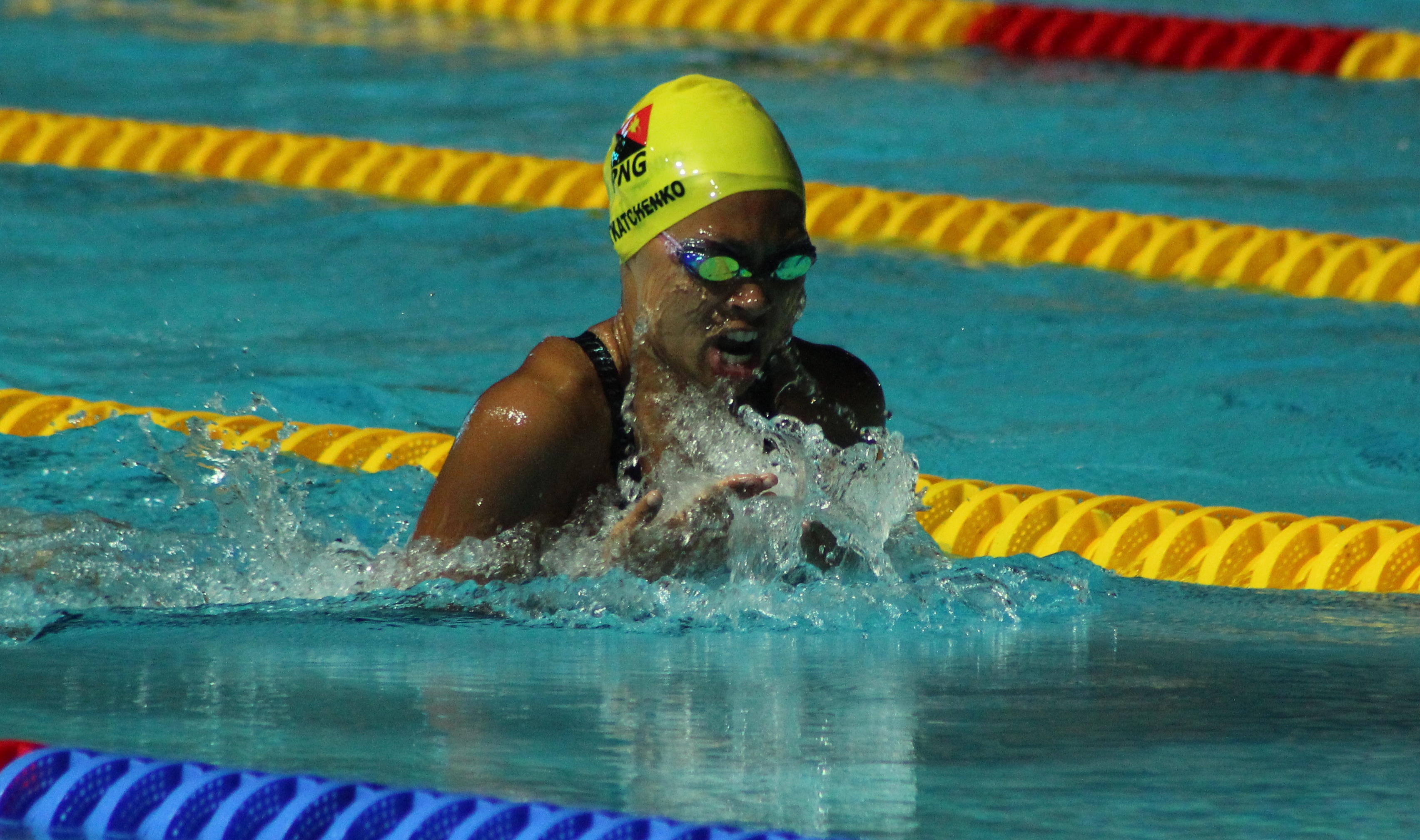 Savannah Tkatchenko swims her 50m breaststroke