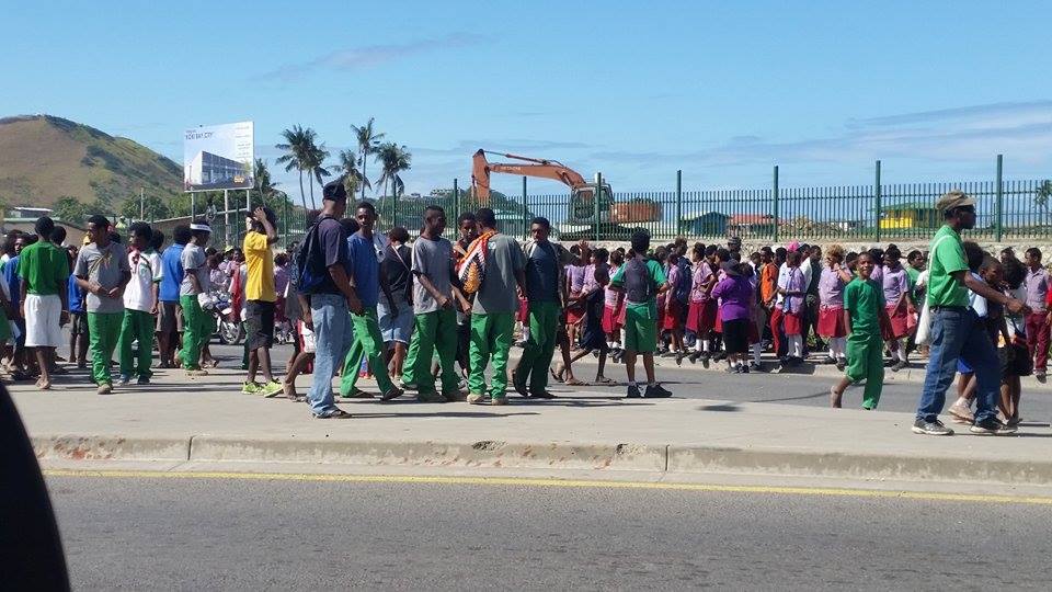 Students from Moresby South ready for Games Baton