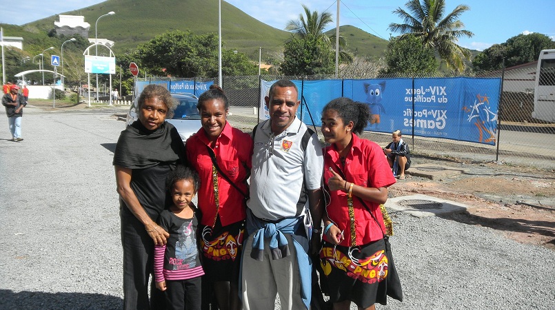 The late aunty Cathy, left, during the XIV Pacific Games last year