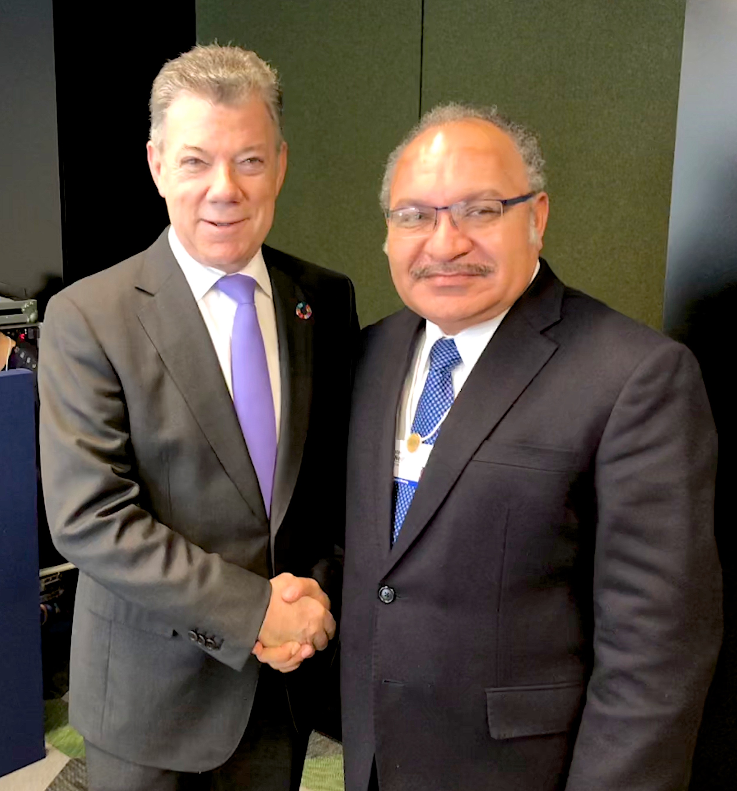 Prime Minister O&#039;Neill with Colombia&#039;s President, Juan Santos
