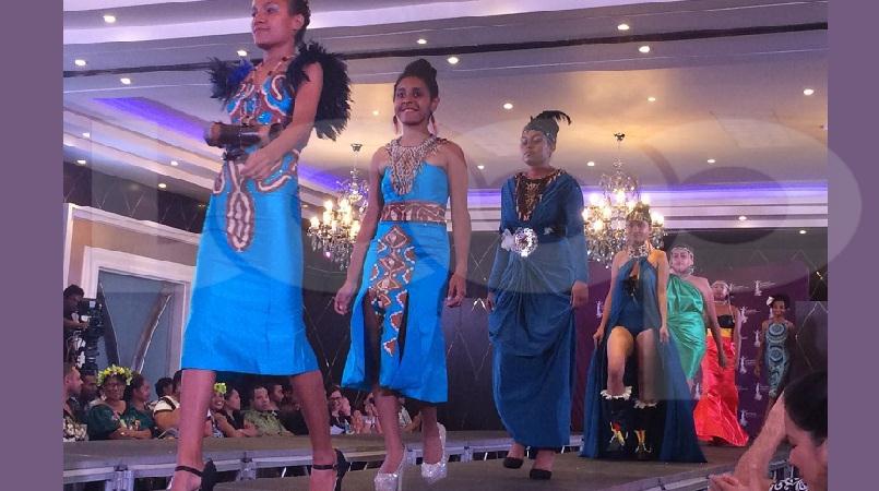 Models on the runway last night in Port Moresby