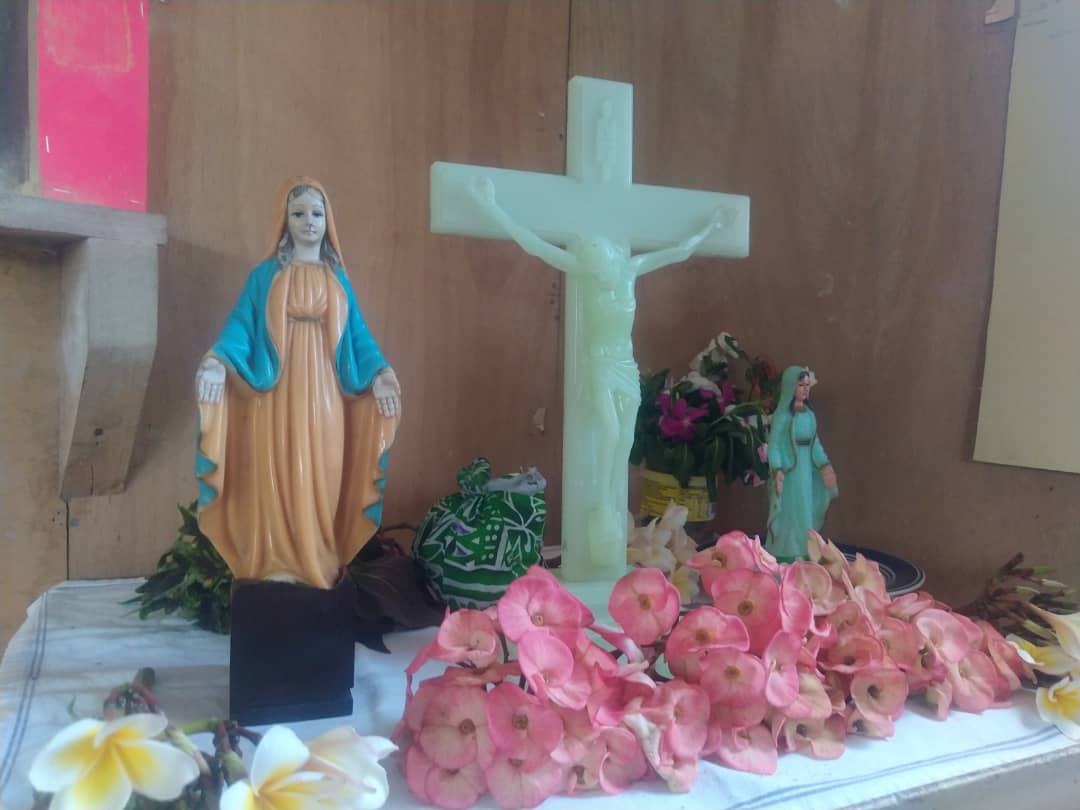 The praying alter at the St. Patrick&#039;s Primary School.