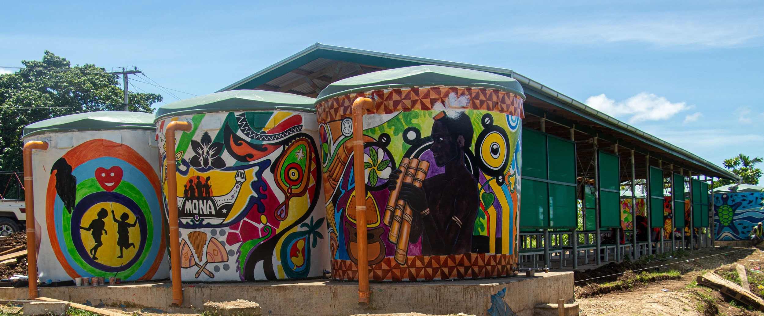 The addition of colourful murals to the Hahela market on Buka Island
